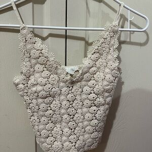 H&M Cream Crochet Lace Top